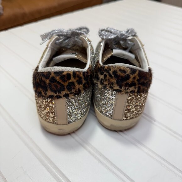 Golden Goose Superstar Glitter Animal Leopard Print Sneakers  Size: 10 / 40 - Picture 7 of 13
